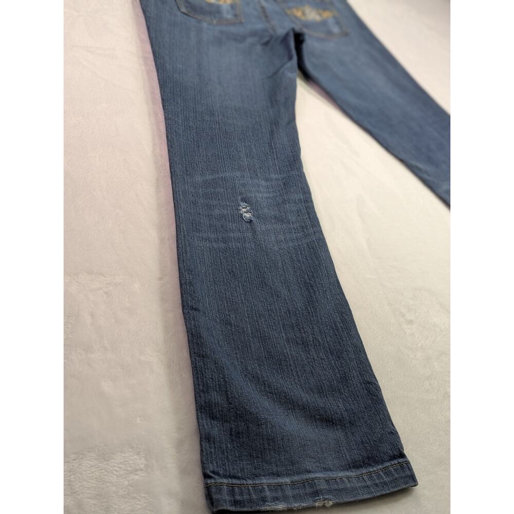 VTG Candie's Y2K Embroidered Distressed Straight Leg Jeans Med Wash Jr Sz 9 - Picture 15 of 16